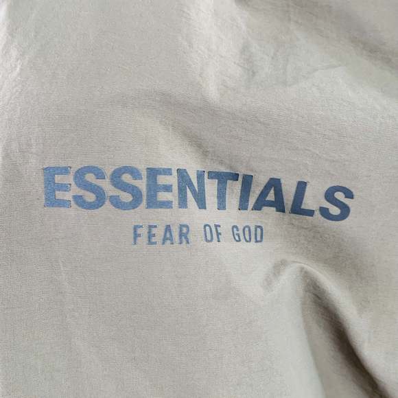 ESSENTIALS Tan Cotton Nylon Logo Half Zip Jacket - Picture 2 of 8